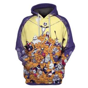 Nightmare Before Christmas T-shirt Characters With Jack-O'-Latern Hoodie Nightmare Before Christmas Hoodie 2023