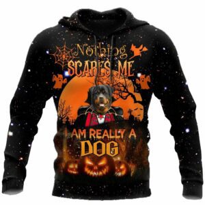 Halloween Hoodie Nothing Scares Me I Am Really A Dog Galaxy Black Hoodie Halloween Clothing 2023