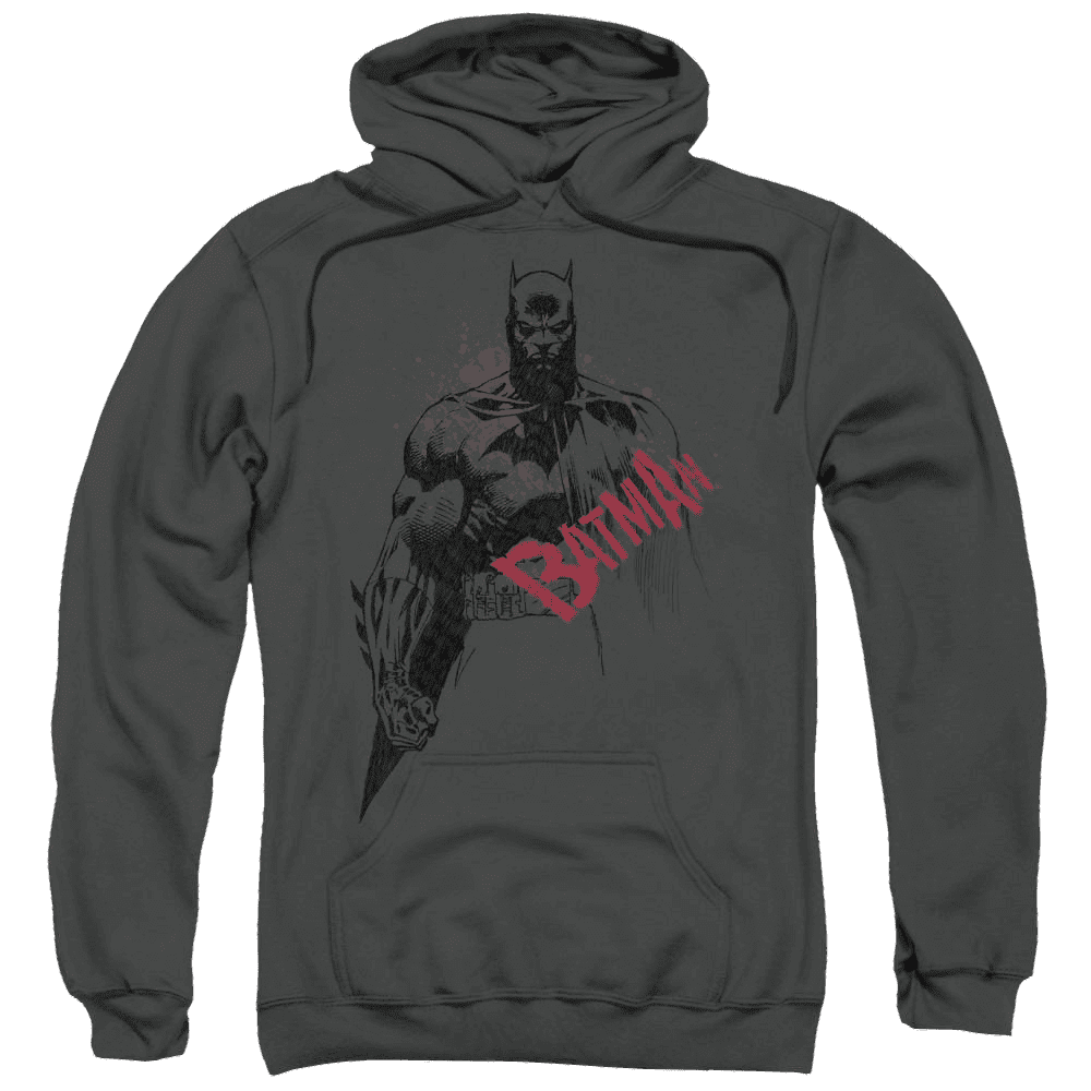 Batman Sketch Bat Red Logo – Pullover Hoodie