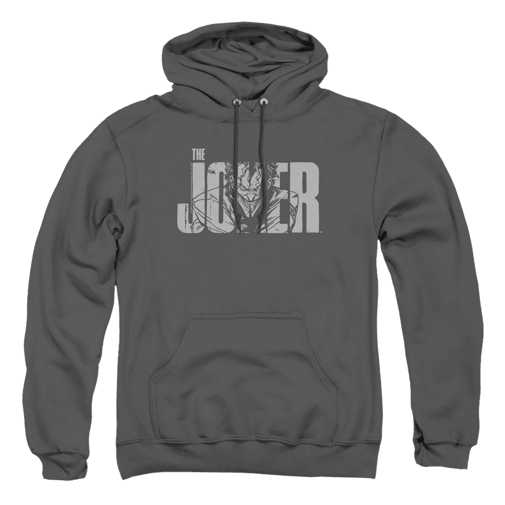 The Batman (2022) Joker Text On Gray – Pullover Hoodie