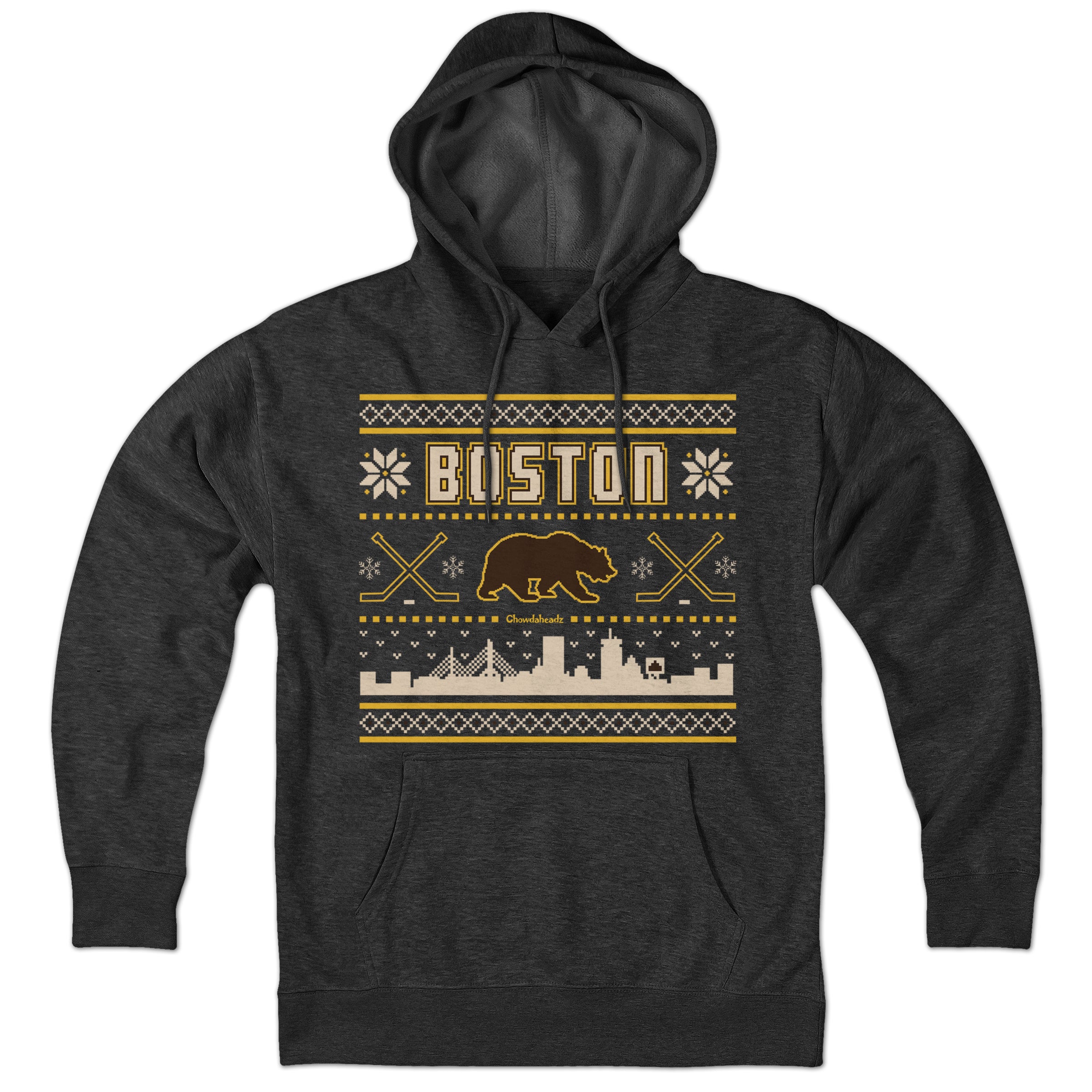 Boston Black & Gold Holiday Sweater Hoodie