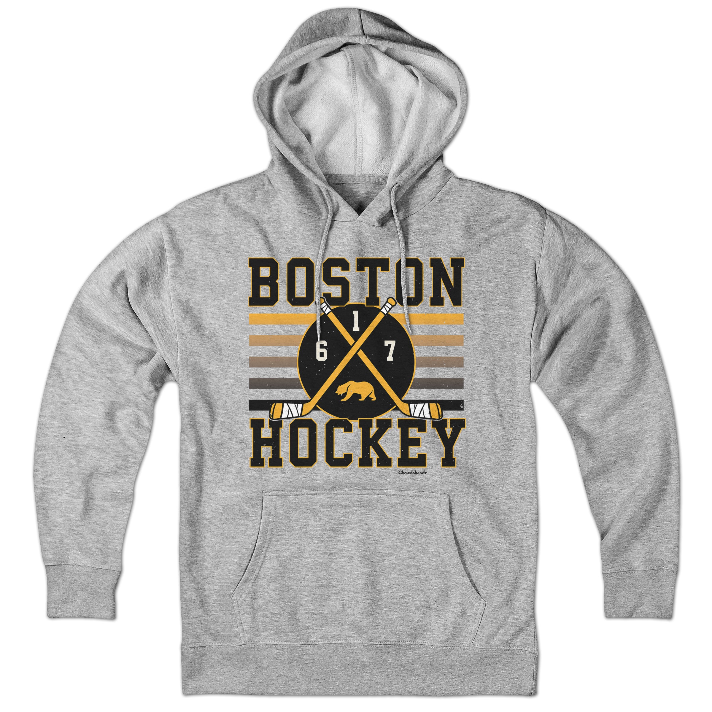 Boston Hockey Crossed Sticks Hoodie