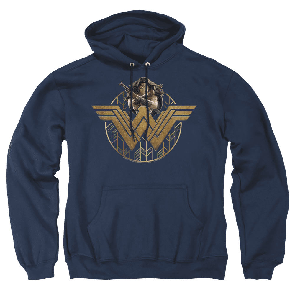 Wonder Woman Power Stance And Emblem Pullover Hoodie