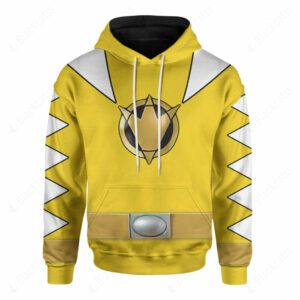 Dino Thunder Yellow Power Rangers Costume Hoodie Sweatshirt T-Shirt Sweatpants Tracksuit - FoxEcommerce Exclusive