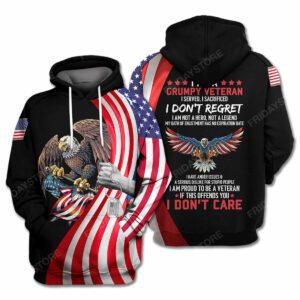 Vetaran Hoodie Grumpy Veteran I Served I Sacrified I Don't Regret Hoodie Apparel 2023