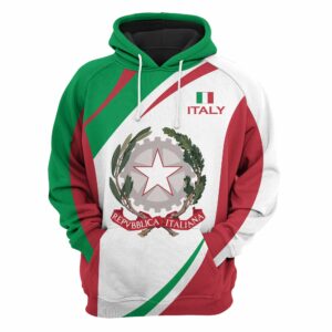 Italy Hoodie Italy Map Gazzetta Ufficiale White Red Green Hoodie Apparel Adult Full Size 2023